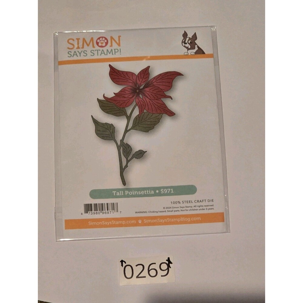Simon Says Stamp Tall Poinsettia S971 Steel Craft Die Christmas Floral